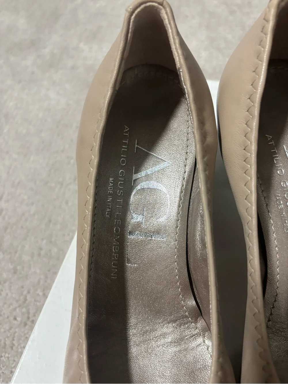 Agl Beige Pumps with Snake-Print Cap Toe